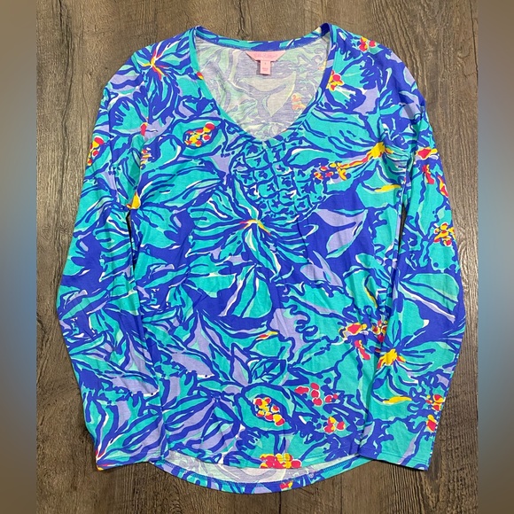 LILLY PULITZER Arielle Mai Tai Long Sleeve Top - Picture 2 of 5